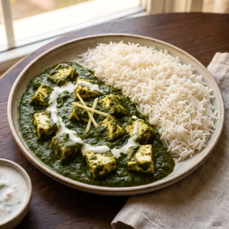 Palak Paneer With Rice